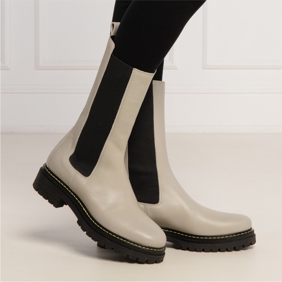 Pinko Gray Natalie Stivale Lug Boots Sz 36 or 6 - Picture 3 of 16